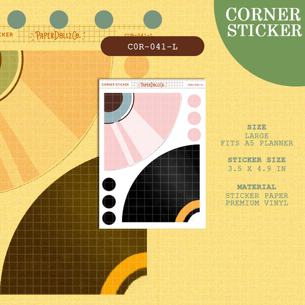 PaperDollzCo | Large Corner Stickers | cor-041-L