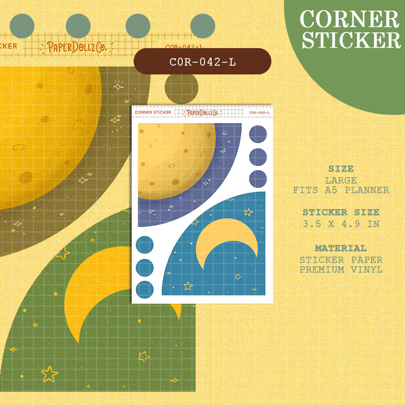 PaperDollzCo | Large Corner Stickers | cor-042-L