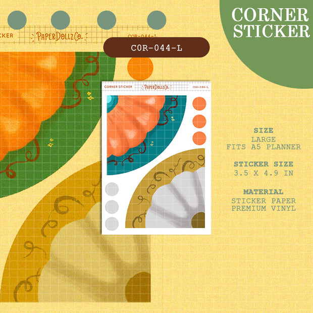 PaperDollzCo | Large Corner Stickers | cor-044-L