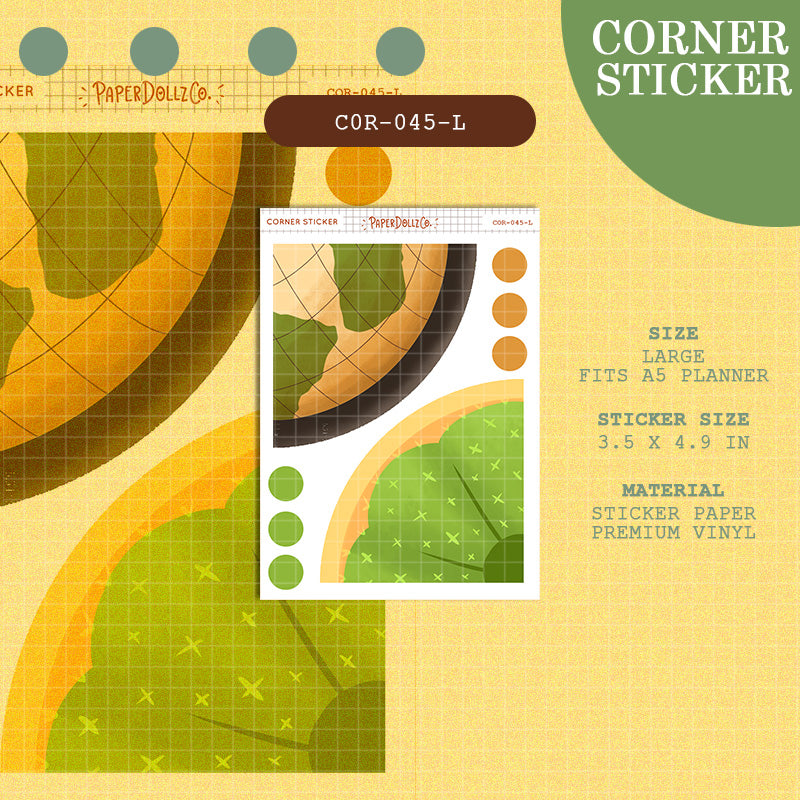 PaperDollzCo | Large Corner Stickers | cor-045-L