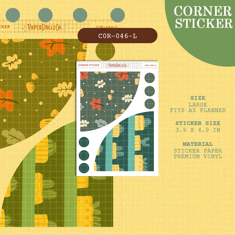 PaperDollzCo | Large Corner Stickers | cor-046-L