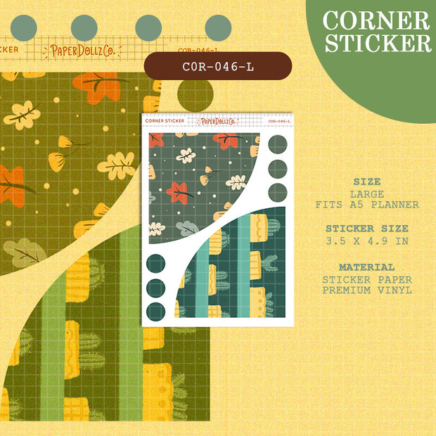 PaperDollzCo | Large Corner Stickers | cor-046-L