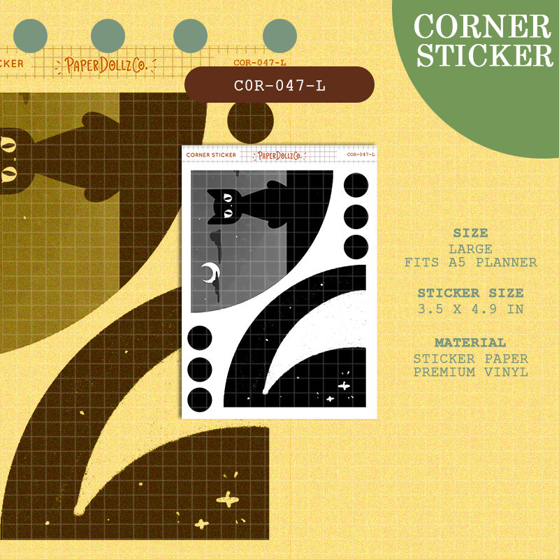 PaperDollzCo | Large Corner Stickers | cor-047-L
