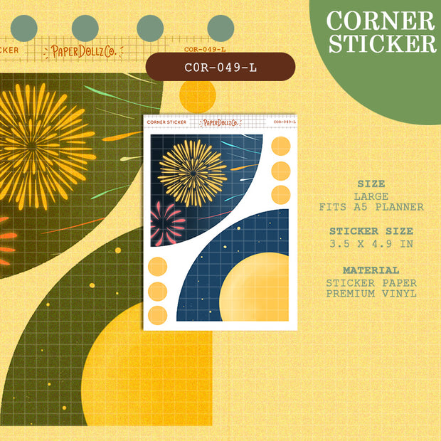 PaperDollzCo | Large Corner Stickers | cor-049-L