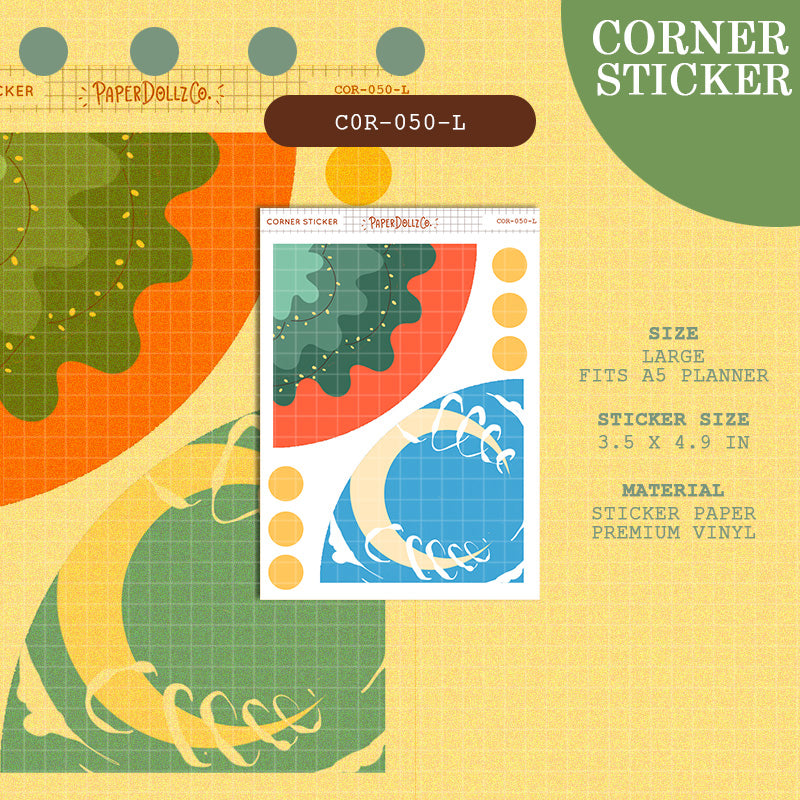 PaperDollzCo | Large Corner Stickers | cor-050-L