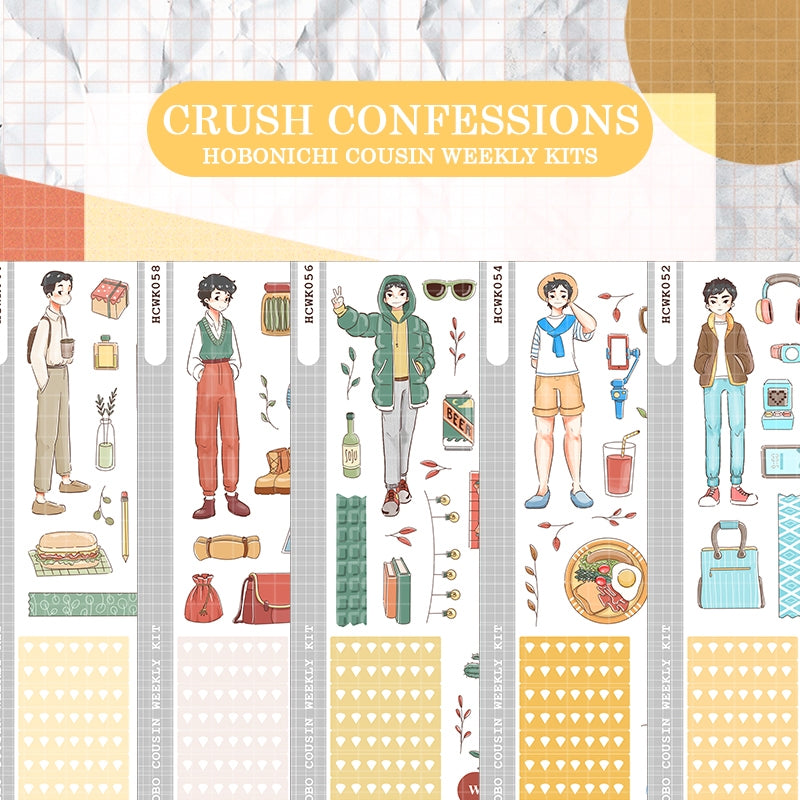 Lovely Guy | Crush Confessions | Hobonichi Cousin Weekly Kit - hcwk058