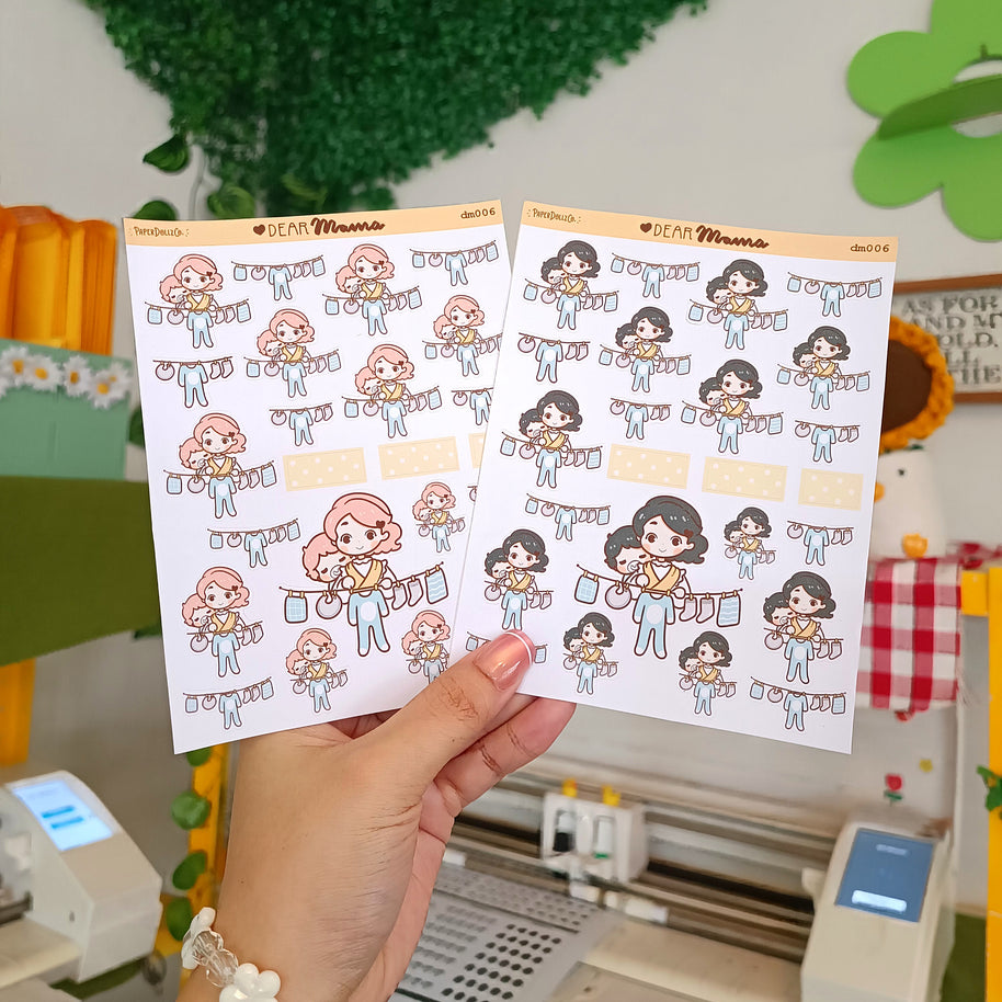 Laundry with baby | Dear Mama | PaperdollzCo | dm006b | dm006g