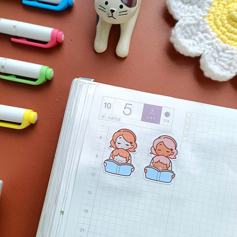 Read with baby | Dear Mama | PaperdollzCo | dm010b | dm010g