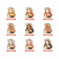 Ethel | Victorian Muses | Hobonichi A6 Daily Sticker Kit - a095