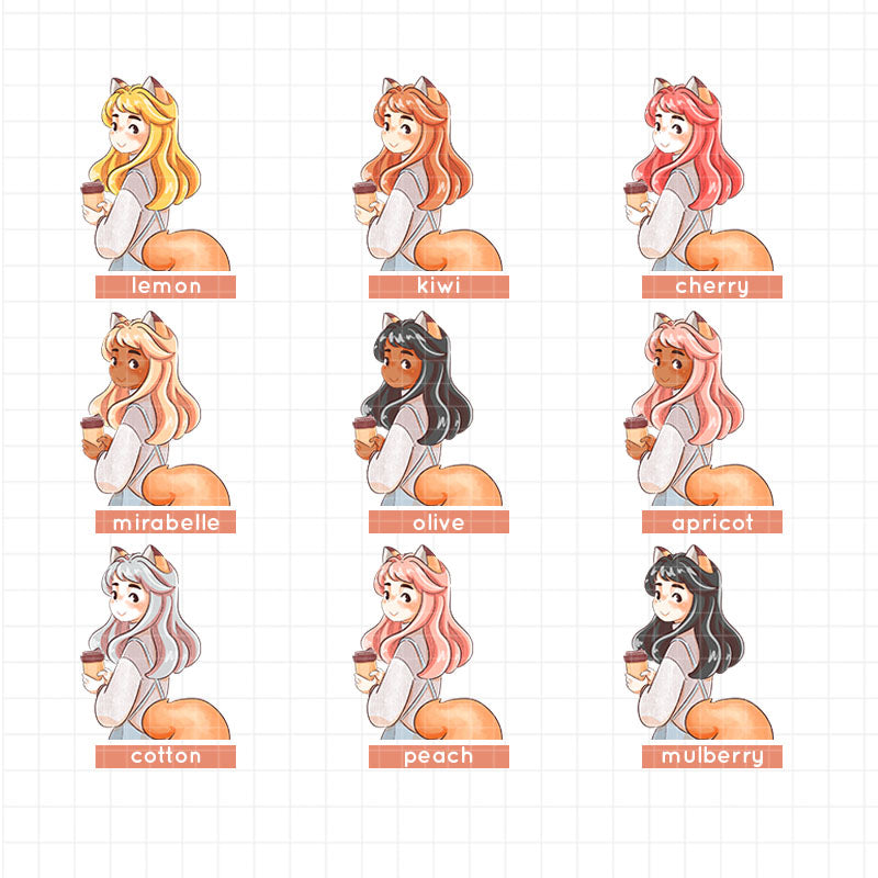 Fox | Fluffy Tails | Hobonichi A6 Daily Sticker Kit - a063
