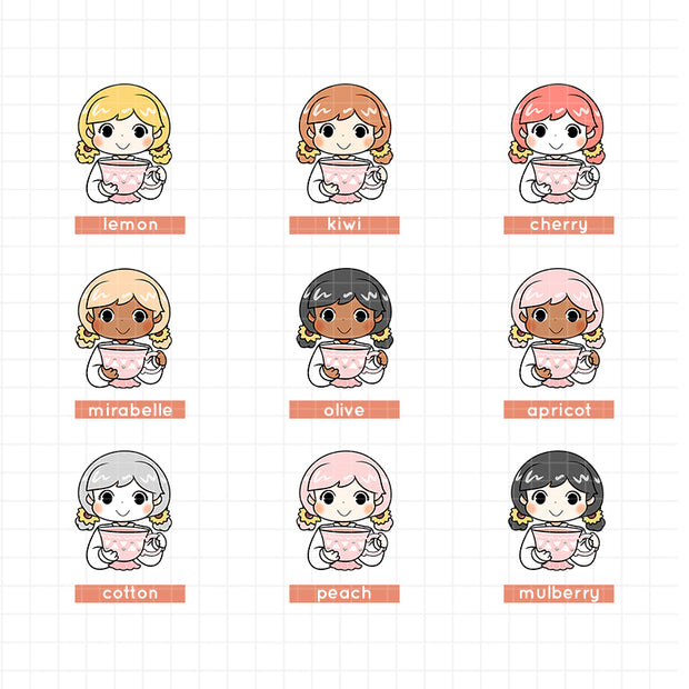 Spring Tea | PaperDollzCo | Activity Stickers | f146