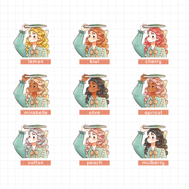 Clara | Victorian Muses | Hobonichi A6 Daily Sticker Kit - a093