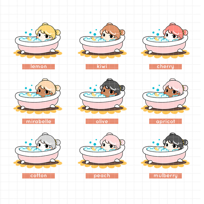 Spring Bath | PaperDollzCo | Activity Stickers | f150
