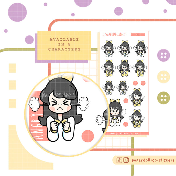 Angry | Activity Stickers | f022