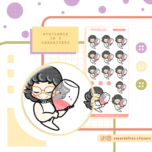 Wine O'clock | Activity Stickers | f030