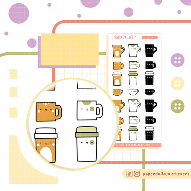 Neko Veggies Mugs | Activity Stickers | f058