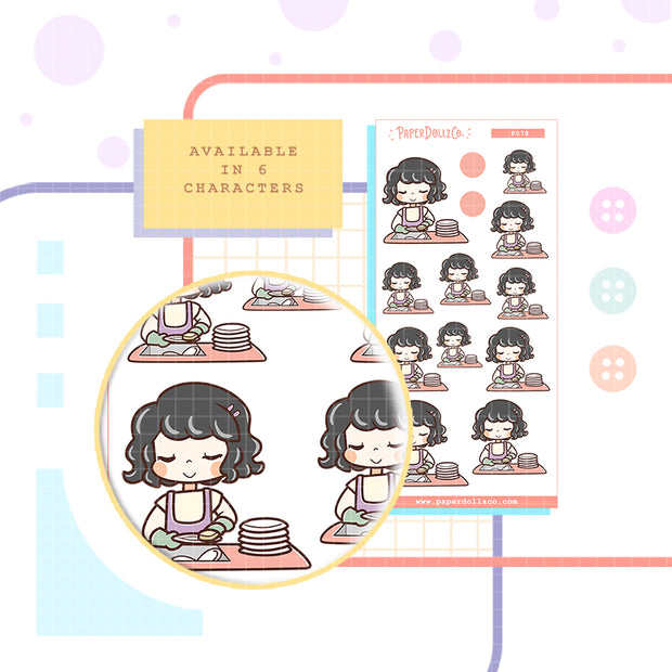 Wash Dishes | Activity Stickers | f078