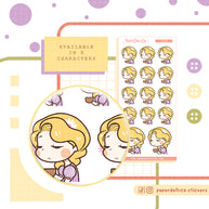 Exhausted Princess | Feelings | Activity Stickers | f114