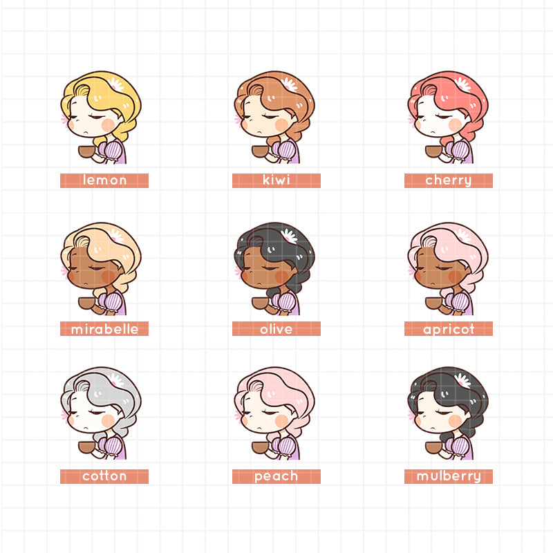 Exhausted Princess | Feelings | Activity Stickers | f114