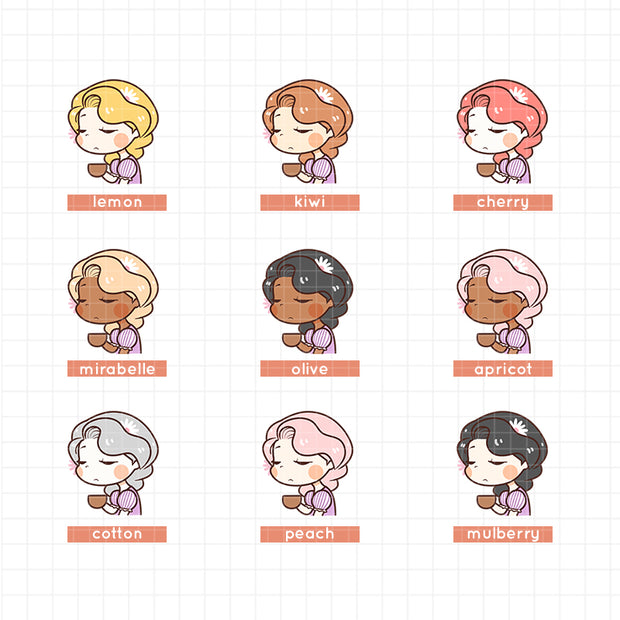 Exhausted Princess | Feelings | Activity Stickers | f114