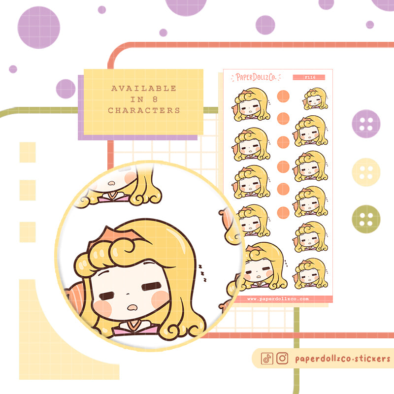 Sleepy Princess | Feelings | Activity Stickers | f116