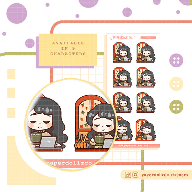 Autumn Work | PaperDollzCo | Activity Stickers | f136