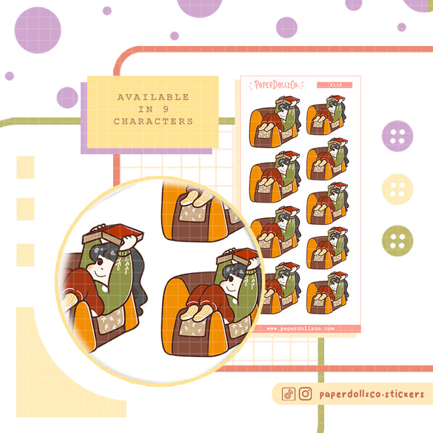 Autumn Read Books | PaperDollzCo | Activity Stickers | f139