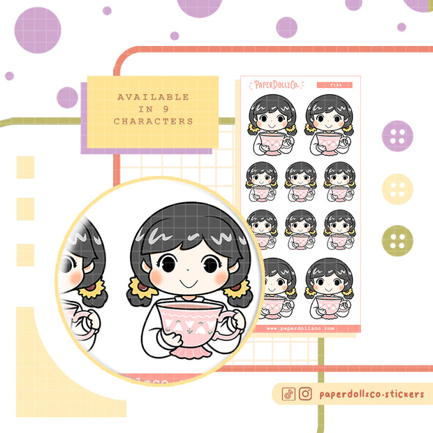 Spring Tea | PaperDollzCo | Activity Stickers | f146