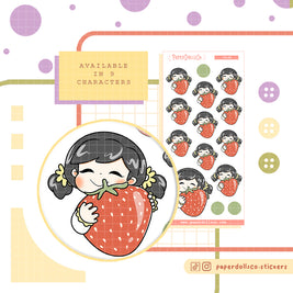 Spring Strawberry | PaperDollzCo | Activity Stickers | f149