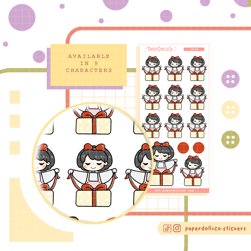 Exchange Gift | PaperDollzCo | Activity Stickers | f167