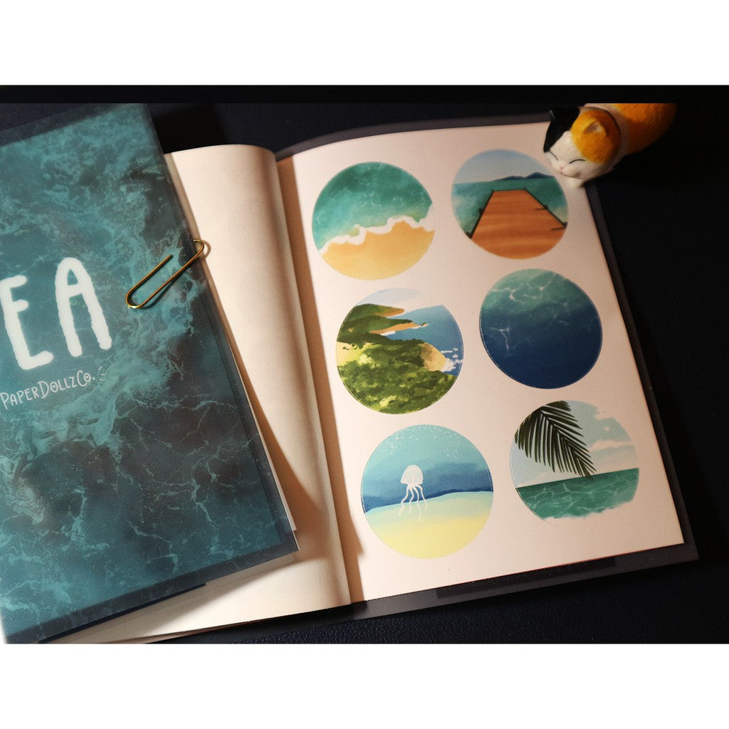 Sea - Geometric Aesthetic Sticker Book | FB006