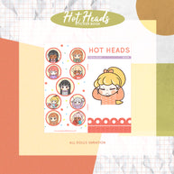 Hot Heads | PaperDollzCo | Activity Sticker Book | FB008