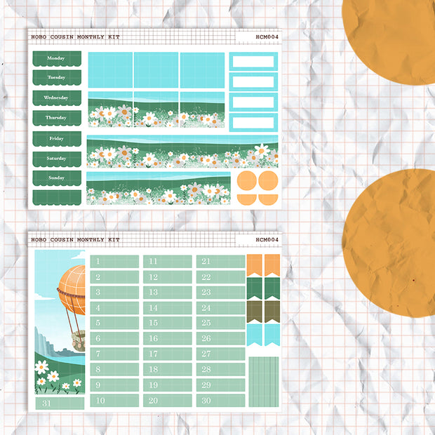 Balloons | Hobonichi Cousin Monthly Stickers ( set of 2 ) | hcm004