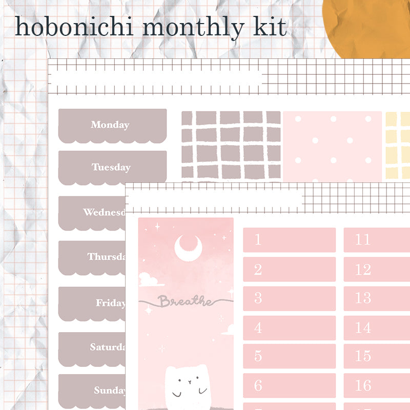 Relaxation | Hobonichi Monthly Kit Sticker | HCM007 | HWM007