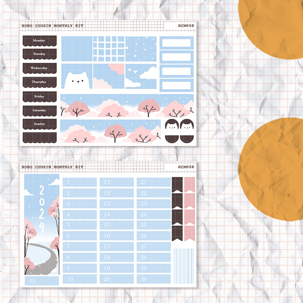 Welcoming New Year | Hobonichi Cousin Monthly Stickers ( set of 2 ) | hcm008
