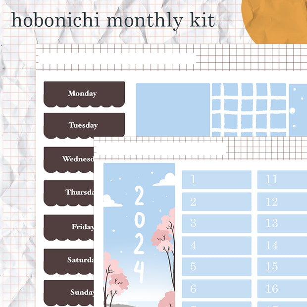Welcoming New Year | Hobonichi Monthly Kit Sticker | HCM008 | HWM008