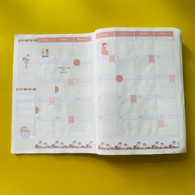 Minimalist | Hobonichi Cousin Monthly Stickers ( set of 2 ) | Hcm010