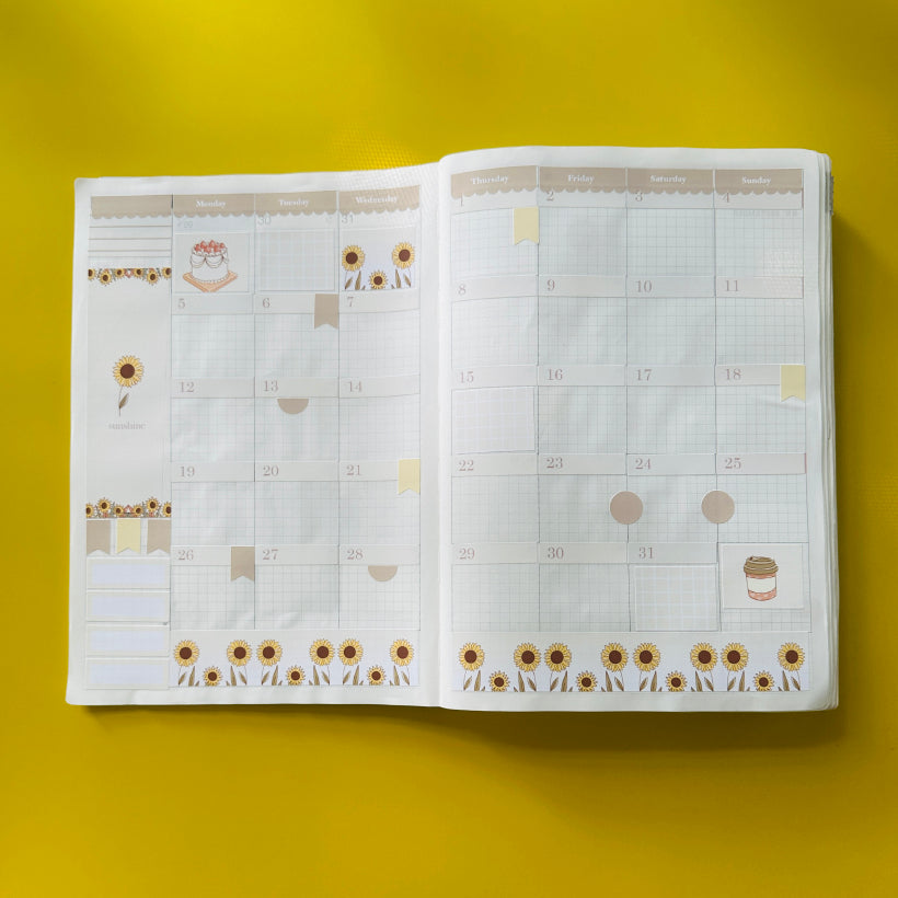Minimalist | Hobonichi Cousin Monthly Stickers ( set of 2 ) | Hcm015