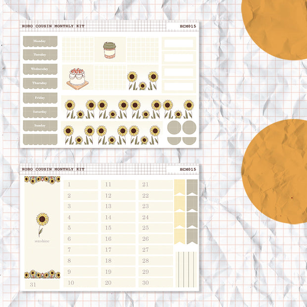 Minimalist | Hobonichi Cousin Monthly Stickers ( set of 2 ) | Hcm015