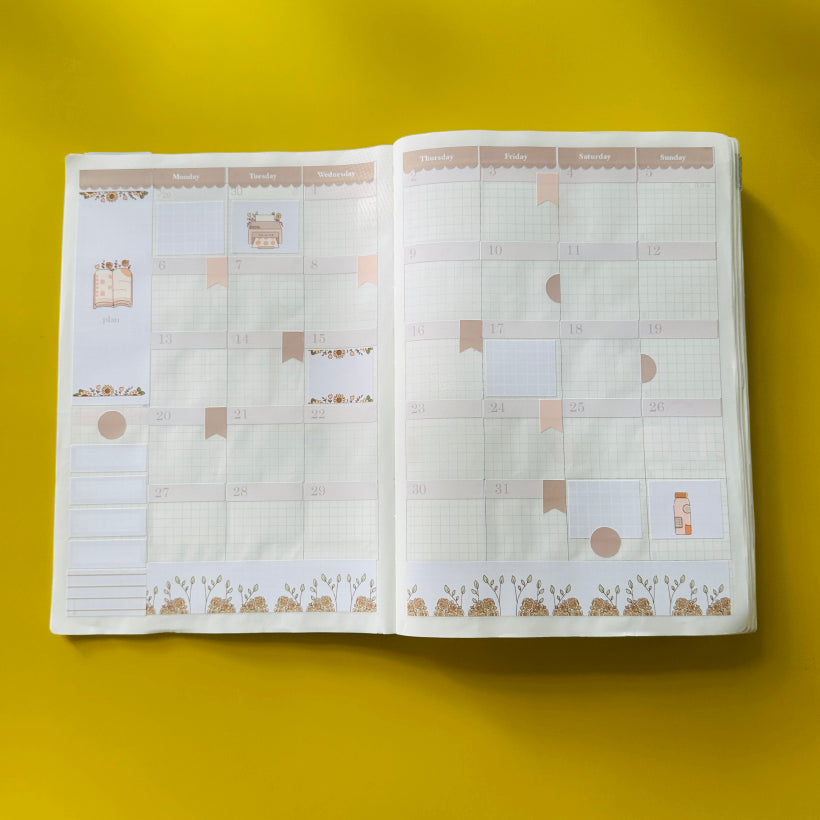 Minimalist | Hobonichi Cousin Monthly Stickers ( set of 2 ) | Hcm017