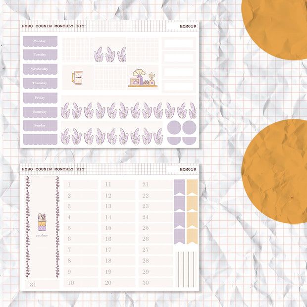Minimalist | Hobonichi Cousin Monthly Stickers ( set of 2 ) | Hcm018