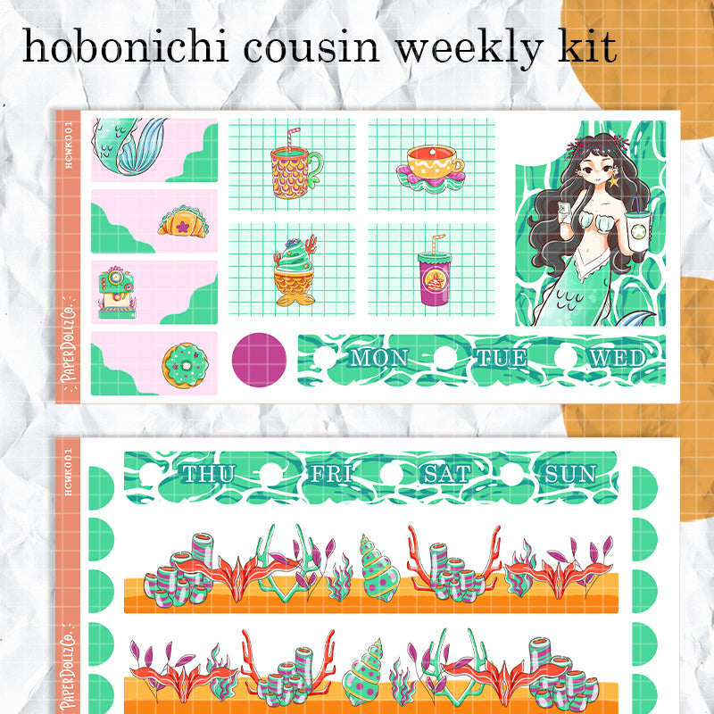 Coffeeholic | The Modern Mermaids | Hobonichi Cousin Weekly Kit | hcwk001