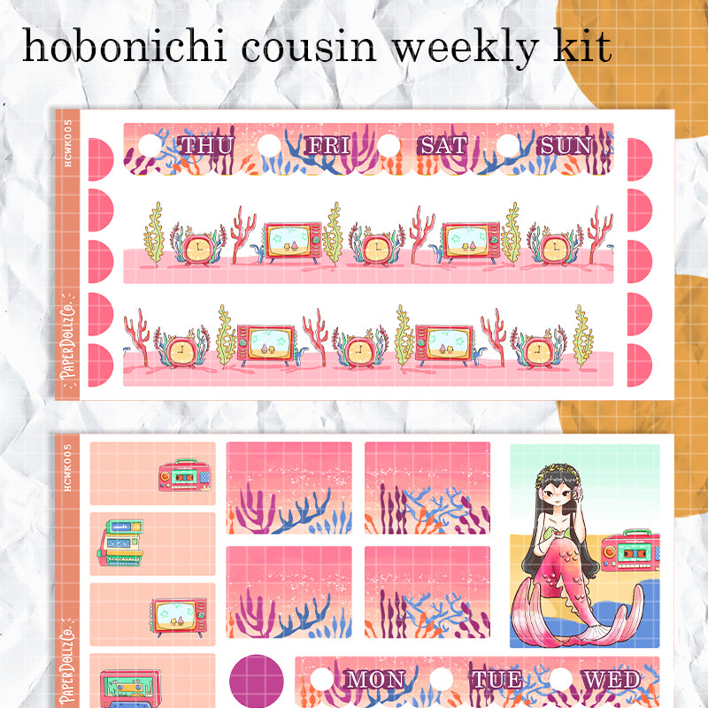 Retro | The Modern Mermaids | Hobonichi Cousin Weekly Kit | hcwk005