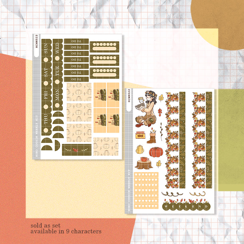 Saxony | Birds of Autumn | Hobonichi Cousin Weekly Kit - hcwk022