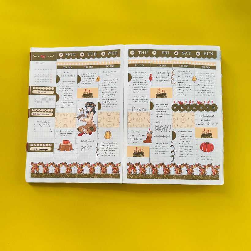 Saxony | Birds of Autumn | Hobonichi Cousin Weekly Kit - hcwk022