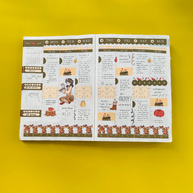 Saxony | Birds of Autumn | Hobonichi Cousin Weekly Kit - hcwk022