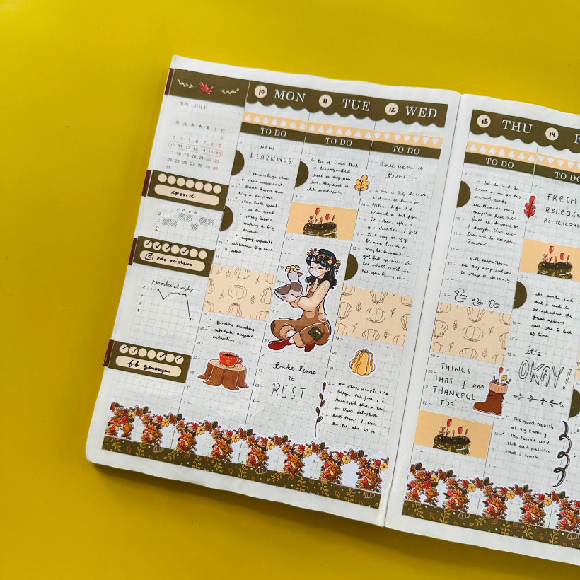 Saxony | Birds of Autumn | Hobonichi Cousin Weekly Kit - hcwk022