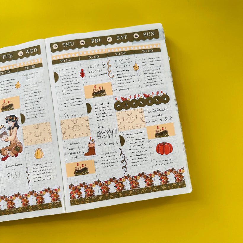 Saxony | Birds of Autumn | Hobonichi Cousin Weekly Kit - hcwk022