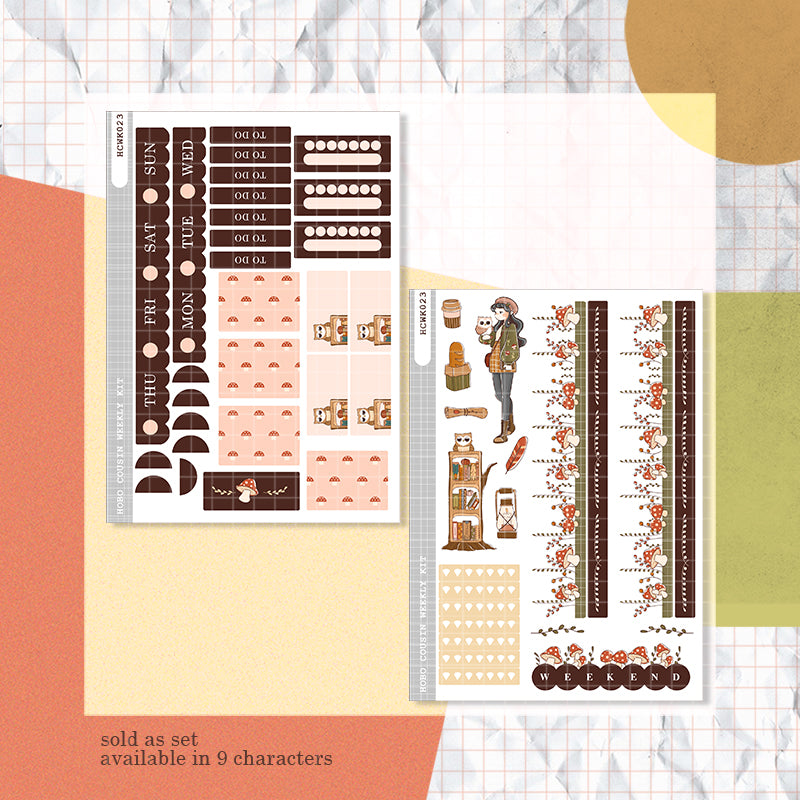 Owl | Birds of Autumn | Hobonichi Cousin Weekly Kit - hcwk023