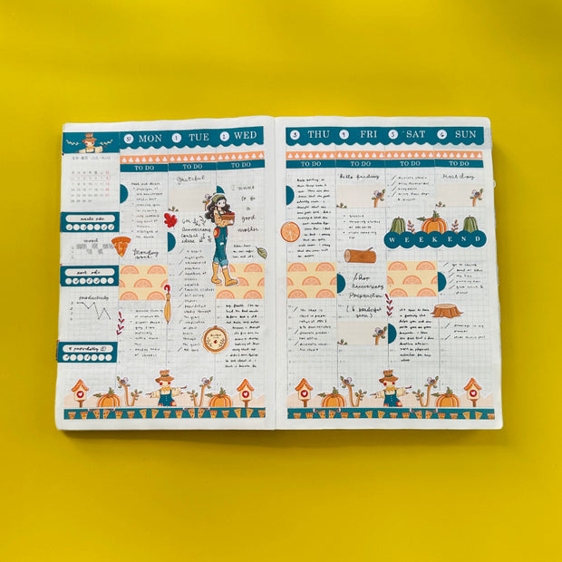 Robin | Birds of Autumn | Hobonichi Cousin Weekly Kit - hcwk025